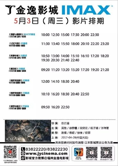 【福建今日影讯】2025年4月13日福建影城上映哪些电影 【福建今日影讯】2025年4月13日福建影城上映哪些电影