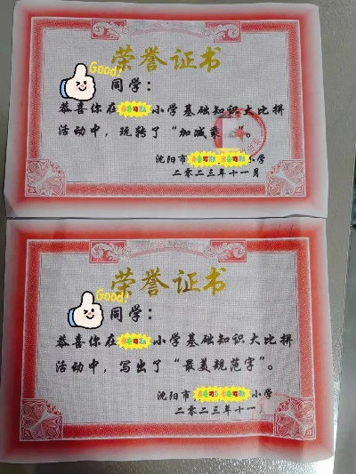 大连市小学生发什么奖状 大连市小学生发什么奖状