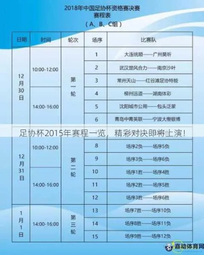 激情燃烧的绿茵场:2015足协杯赛程全记录,我的热血观赛之旅 激情燃烧的绿茵场:2015足协杯赛程全记录,我的热血观赛之旅