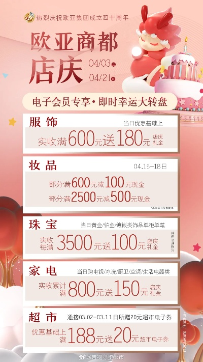 欧亚商都店庆狂欢来袭!这波福利不薅真的亏大了 欧亚商都店庆狂欢来袭!这波福利不薅真的亏大了