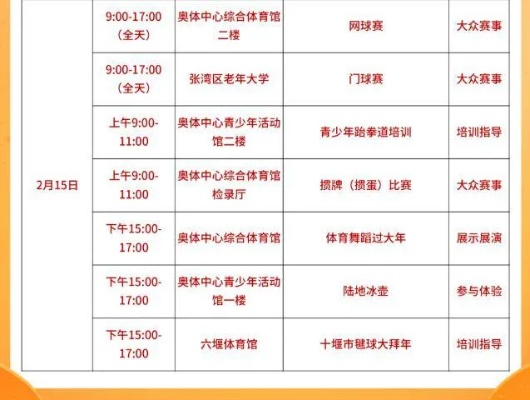 湖北体育节目表:解锁你的热血运动时刻,精彩不重样! 湖北体育节目表:解锁你的热血运动时刻,精彩不重样!